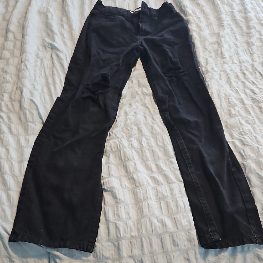 RSQ Distressed Black Baggy Jeans